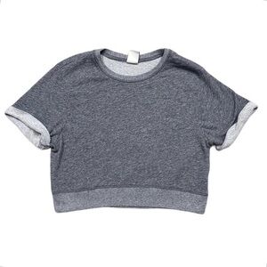 Abercrombie & Fitch Gray Short Sleeve Athletic Crop Top‎ Sz M